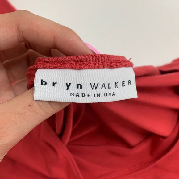 Bryn Walker Tunic Shirt Womens L Large Red Half Sleeve Wide Scoop Neck Stretch - Picture 7 of 11